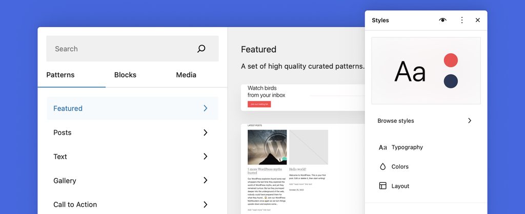 WordPress 6.2 user interface