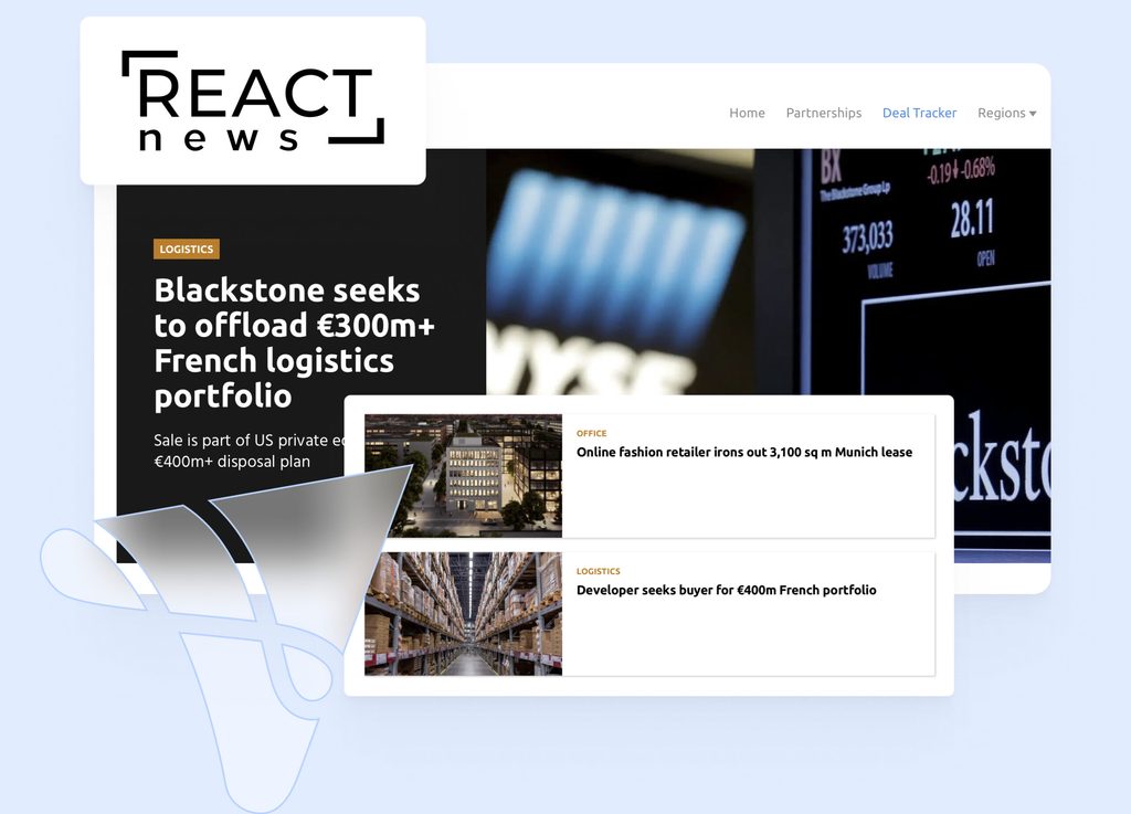Screen grabs of React News' website 