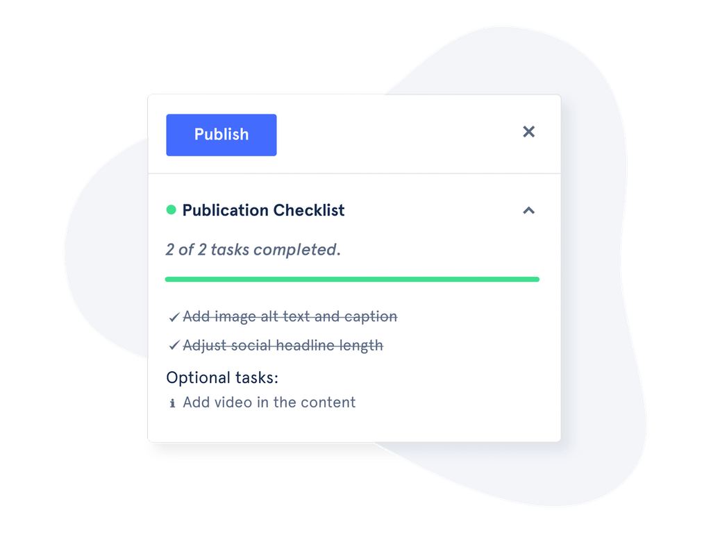 Altis Publication Checklist in the block editor
